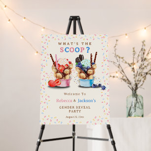 Bubble Waffle Ice Cream Gender Reveal Welcome Foam Board