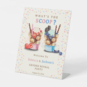 Bubble Waffle Ice Cream Gender Reveal Welcome Pedestal Sign