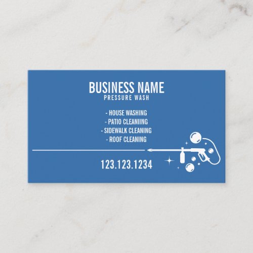 Bubble White and Blue Pressure Washer Gun Business Card