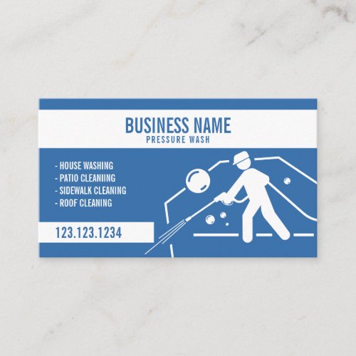 Bubble White  Blue Pressure Washer Gun Business Card
