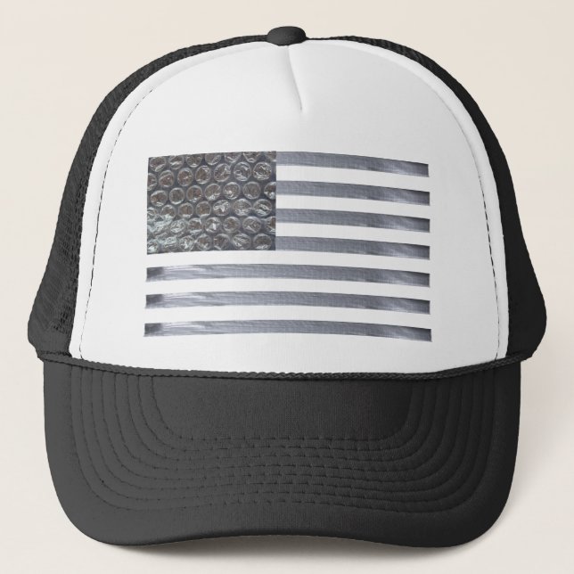 Bubble Wrap and Duct Tape Flag Trucker Hat (Front)