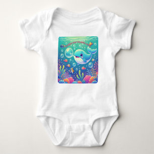 Bubble Your Troubles Away Whale Baby Bodysuit