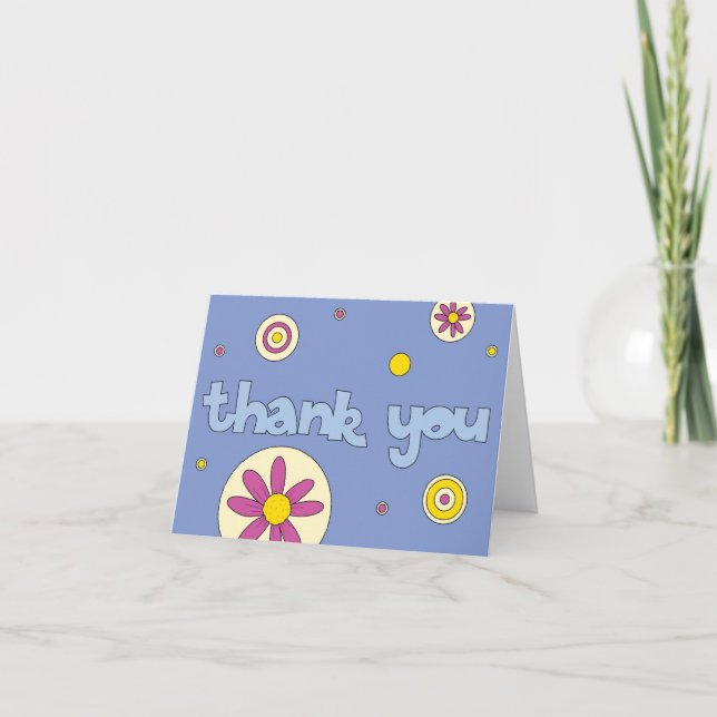 BubbleFlower Letterpress Thank You Card (Front)
