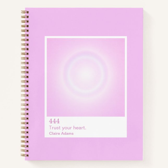 Bubblegum Aura Swatch Angel Number Notebook (Front)
