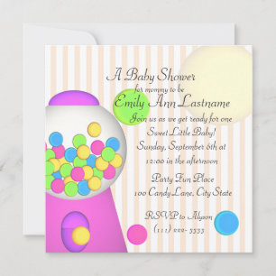 Bubblegum Baby Shower Invitation