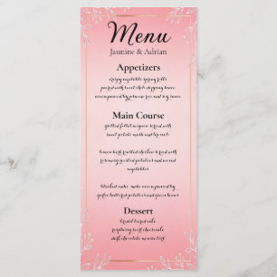 Bubblegum Blush Wedding Menu