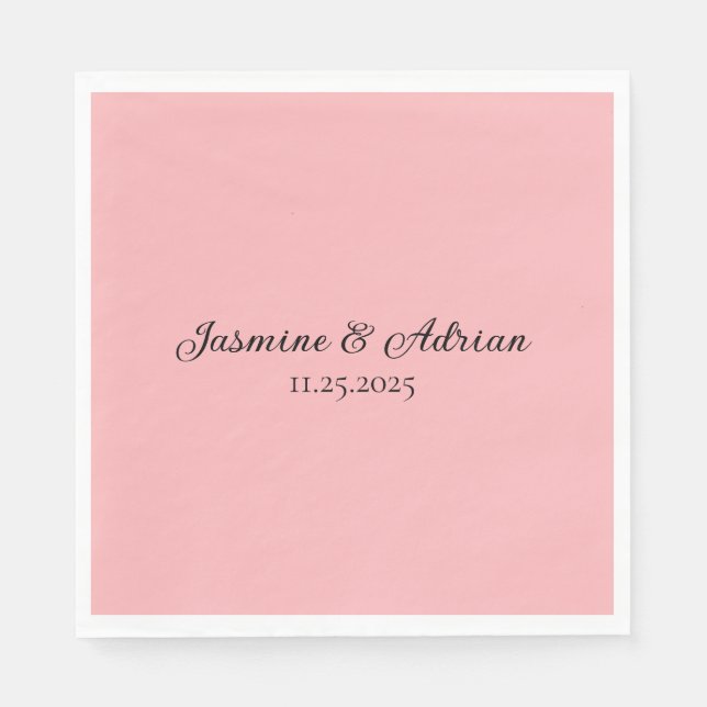 Bubblegum Blush Wedding Napkins (Front)