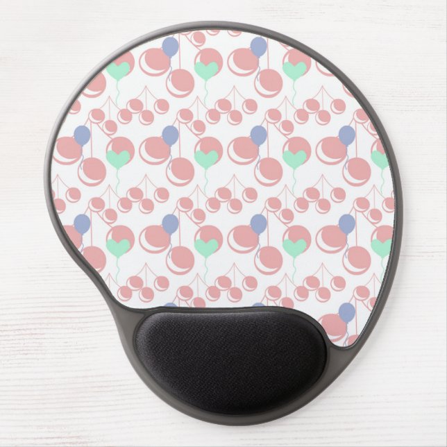 bubblegum cherry white gel mouse pad (Front)