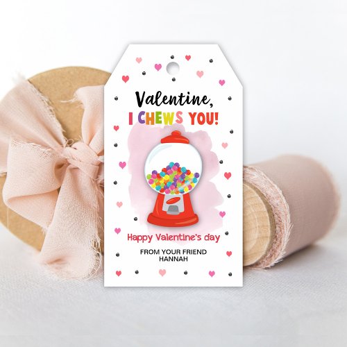 Bubblegum Gift Tags Classroom Valentines Tag
