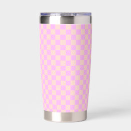 Bubblegum/Peach Modern Checkerboard Insulated Tumbler