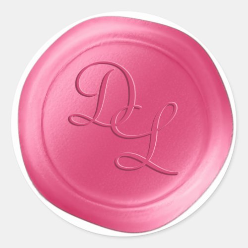 Bubblegum Pink 2 Letter Monogram Wax Seal Stickers