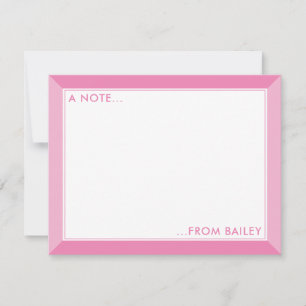 Bubblegum Pink 2-Tone Cute Girly Note Card