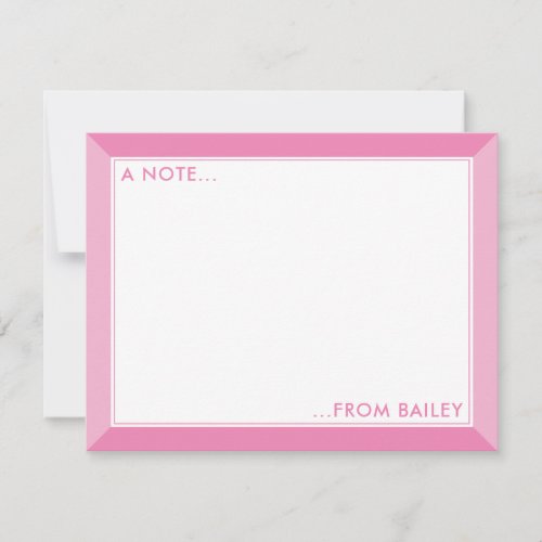 Bubblegum Pink 2_Tone Cute Girly Note Card