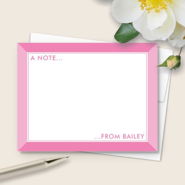 Bubblegum Pink 2-Tone Cute Girly Note Card (Creator Uploaded)