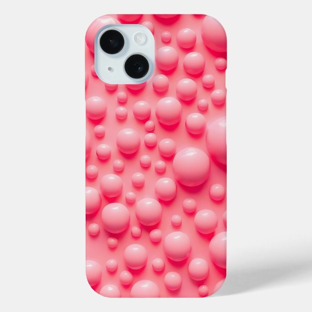 Bubblegum Pink 3D Bubbles iPhone Case Design (Back)