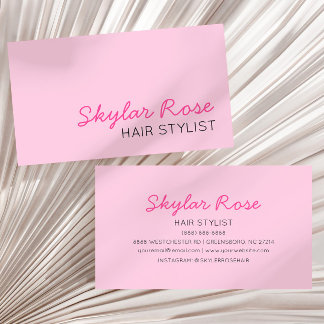 Bubblegum Pink and Hot Pink Girly Cute Business Card