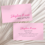 Bubblegum Pink And Hot Pink Girly Cute Business Card at Zazzle