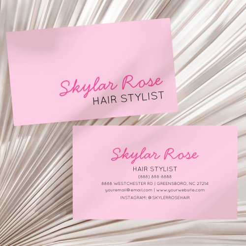 Bubblegum Pink and Hot Pink Girly Cute Business Card