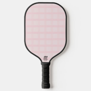 Bubblegum Pink And Lavender Blush Gingham Pattern Pickleball Paddle