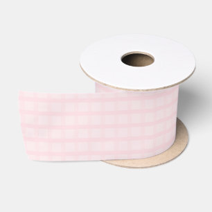 Bubblegum Pink And Lavender Blush Gingham Pattern Satin Ribbon
