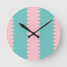 Bubblegum pink and teal, unique pattern, cottage