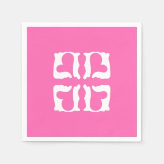 Bubblegum Pink and White Hearts