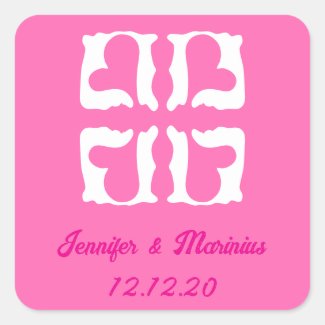 Bubblegum Pink and White Hearts