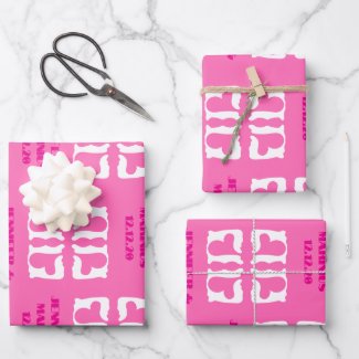Bubblegum Pink and White Hearts