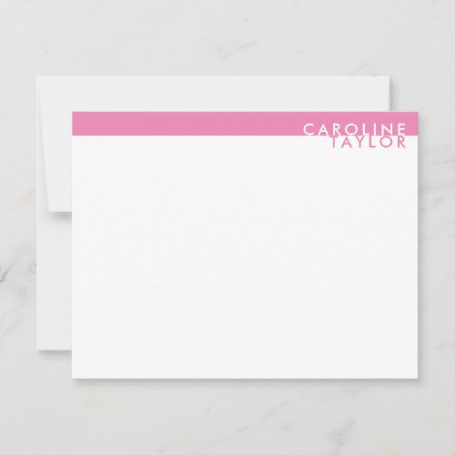 Bubblegum Pink Band Simple Girly Note Card