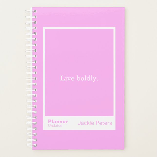 Bubblegum Pink Block Quote | Fully Customizable Planner (Front)