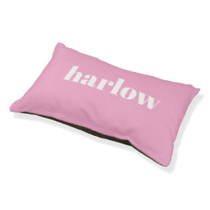 Bubblegum Pink Bold Name Monogram Pet Bed