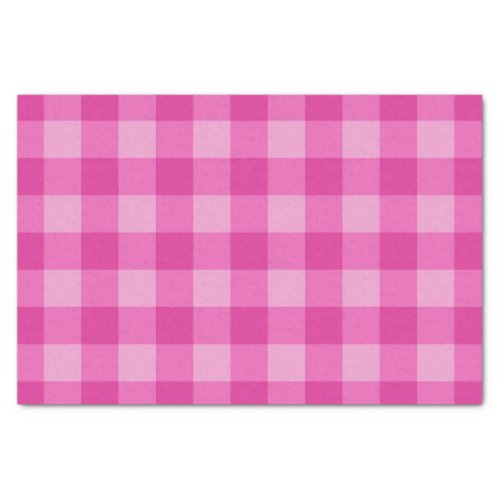 Bubblegum Pink Bright Tartan Plaid Pattern Print Tissue Paper