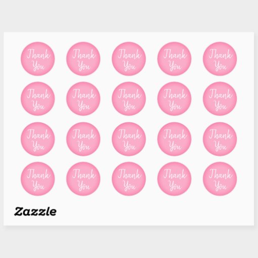 Bubblegum Pink Bubble Ombre Thank You Classic Round Sticker 