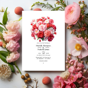 Bubblegum Pink, Cotton Candy & Strawberry Wedding Invitation