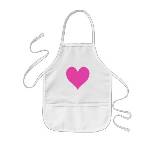 Bubblegum Pink Cute Heart Shape Kids' Apron