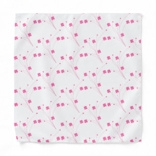 Bubblegum Pink Flowers, Small Floral Print Bandana