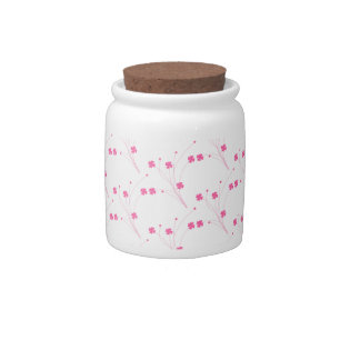 Bubblegum Pink Flowers, Small Floral Print Candy Jar