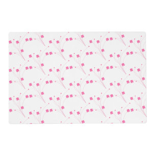 Bubblegum Pink Flowers, Small Floral Print Placemat