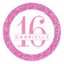 Bubblegum Pink Glitter Favor Sticker Label