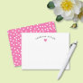 Bubblegum Pink Heart & Dots Cute Girly Note Card