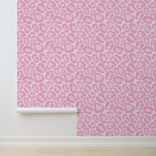 Bubblegum Pink Leopard Print Wallpaper