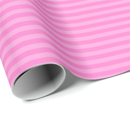 Bubblegum Pink Monochromatic Stripe Wrapping Paper