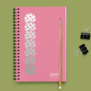 Bubblegum Pink Pickleball Gradient Personal Notebook