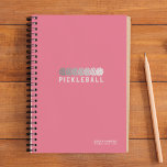 Bubblegum Pink Pickleball Logo Gradient Personal Notebook at Zazzle