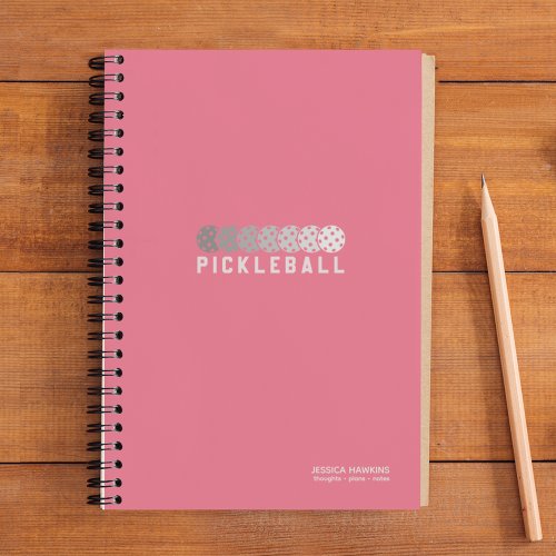 Bubblegum Pink Pickleball Logo Gradient Personal Notebook