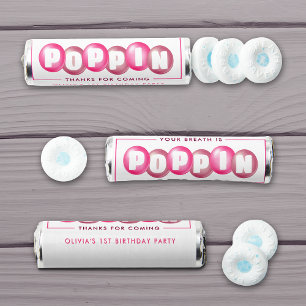 Bubblegum Pink Poppin Girl 1st Birthday Party Breath Savers® Mints