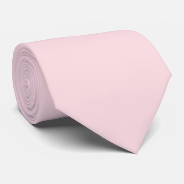 Bubblegum Pink Solid Color  Neck Tie (Rolled)
