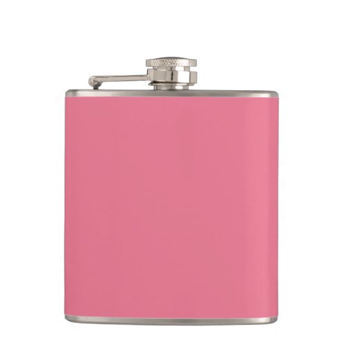 Bubblegum Pink Solid Color Print Rouge Blush Pink Flask
