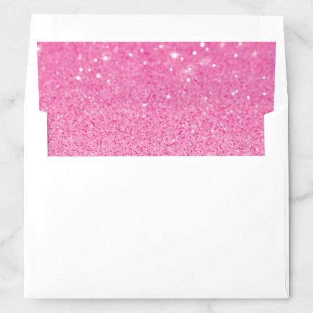 Bubblegum Pink Sparkly Glitter Envelope Liner (In Envelope)
