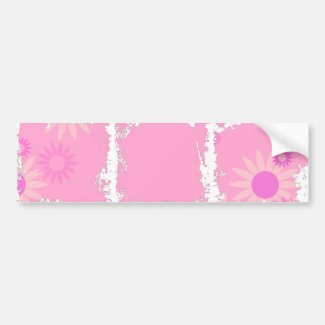 Bubblegum Pink Spring Flowers Bumper Sticker